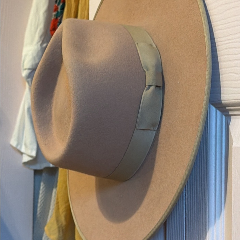 Lack Of Color Beige Fedora with tan Band SMALL